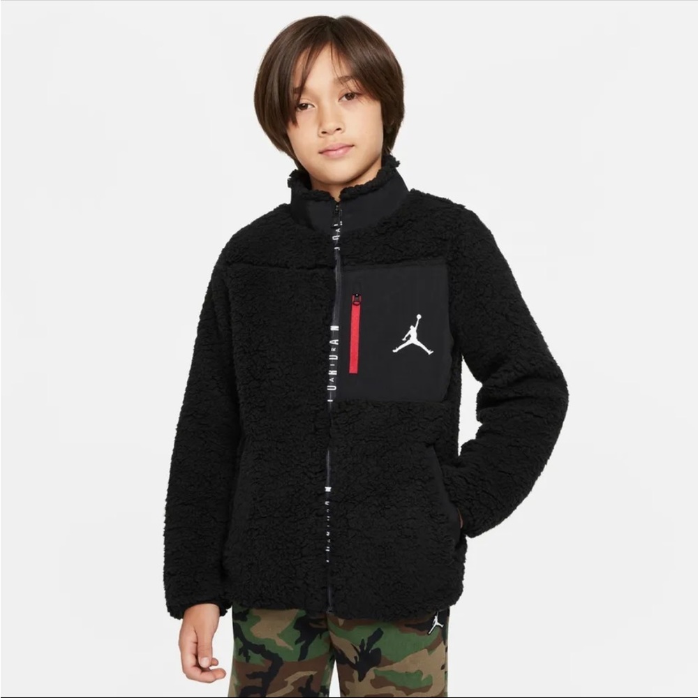 Jordan Sherpa Fleece Boys Zip Jacket Size 5 NWT
